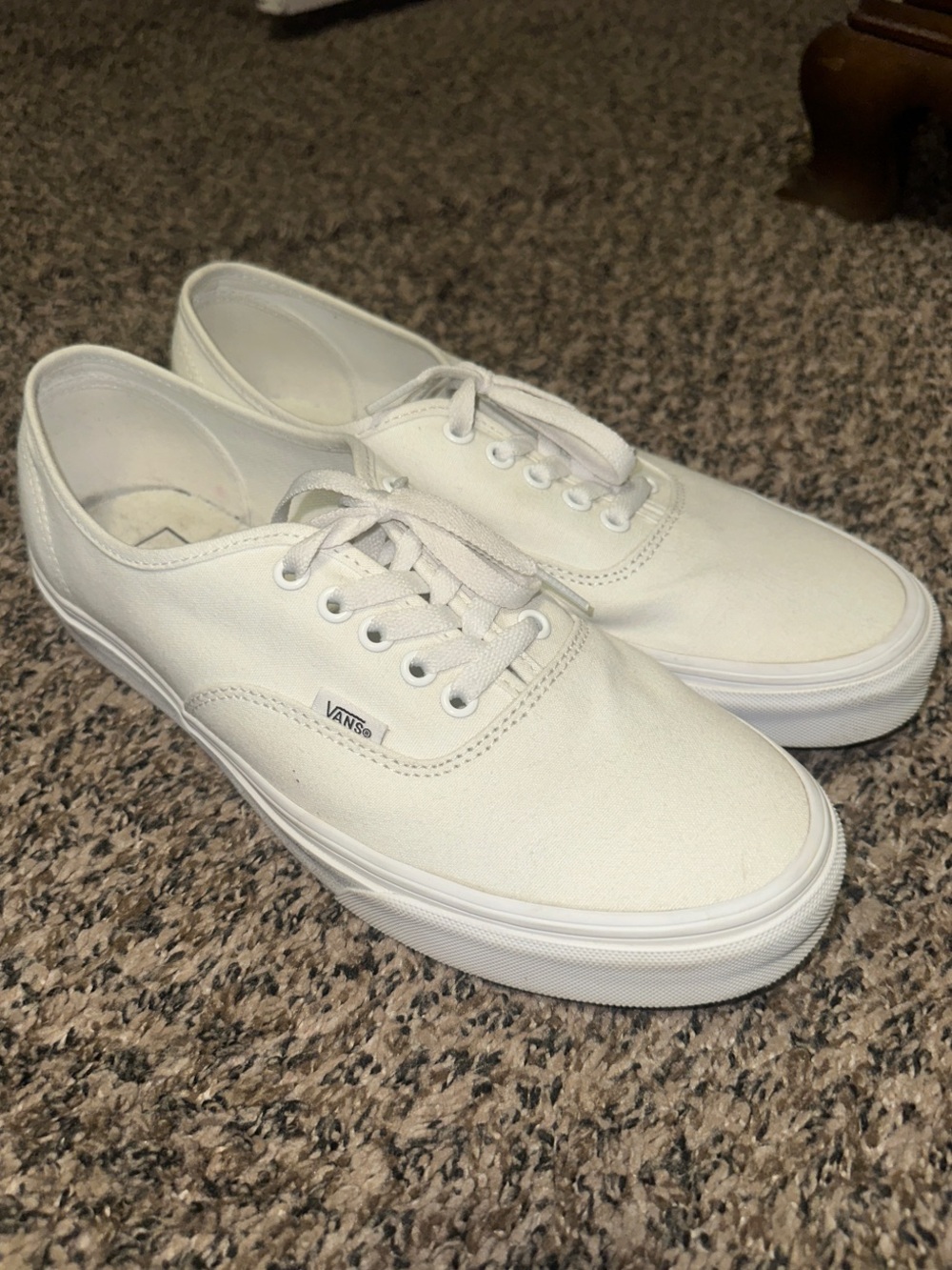 Vans White Canvas Low-Top Sneakers